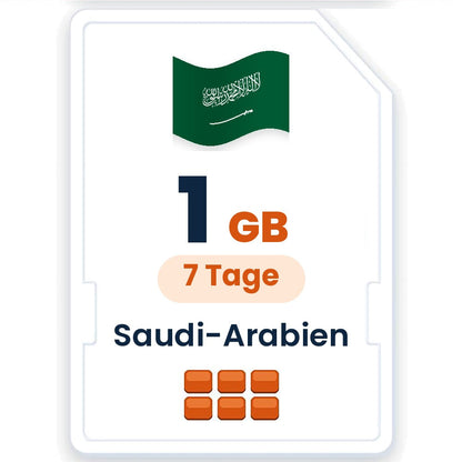 Saudi-Arabien eSIM – 1 GB, 7 Tage gültig