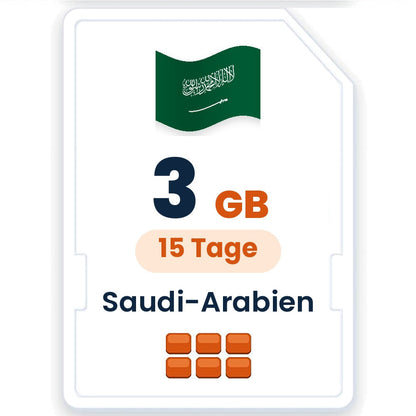 Saudi-Arabien eSIM – 3 GB, 15 Tage gültig