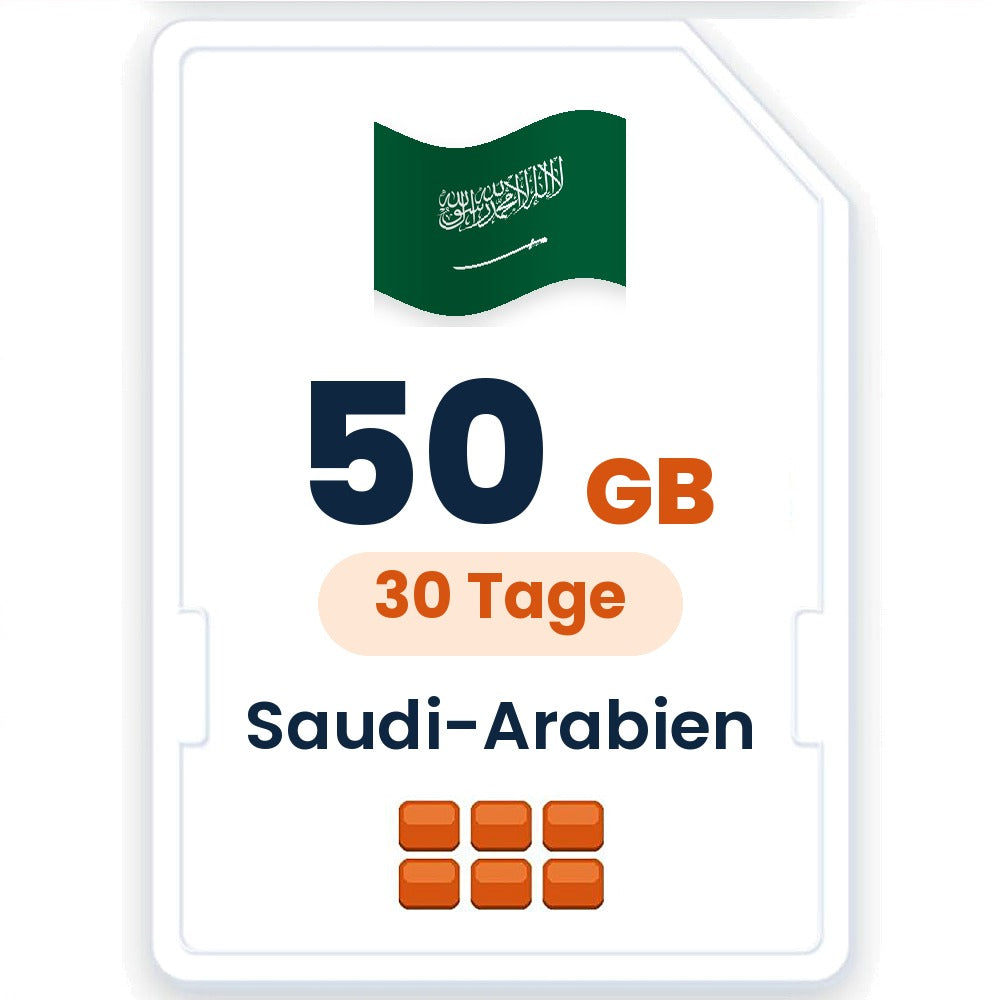 Saudi-Arabien eSIM – 50 GB, 30 Tage gültig