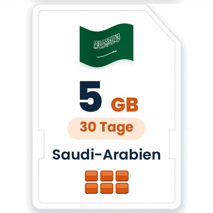 Saudi-Arabien eSIM – 5 GB, 30 Tage gültig