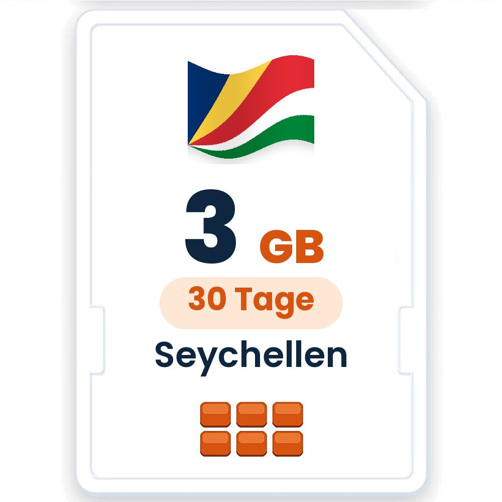 Seychellen eSIM – 3 GB, 30 Tage gültig