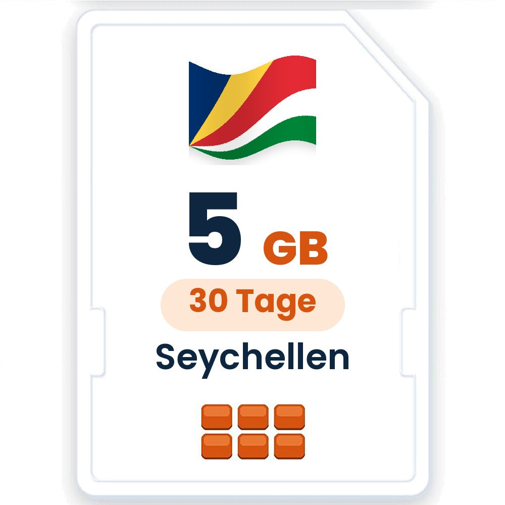 Seychellen eSIM – 5 GB, 30 Tage gültig