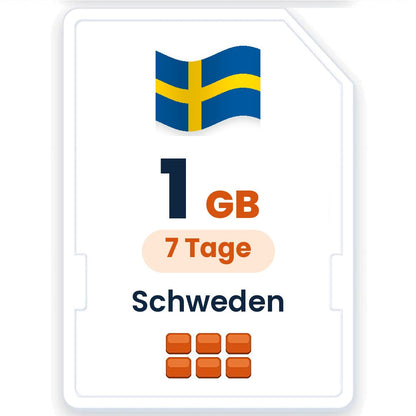 Schweden eSIM – 1 GB, 7 Tage gültig
