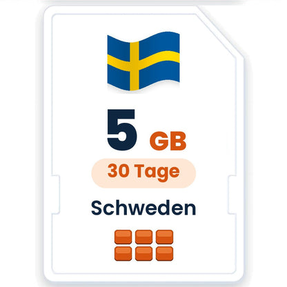 Schweden eSIM – 5 GB, 30 Tage gültig