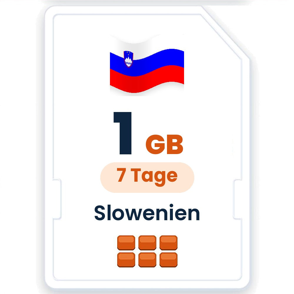 Slowenien eSIM – 1 GB, 7 Tage gültig