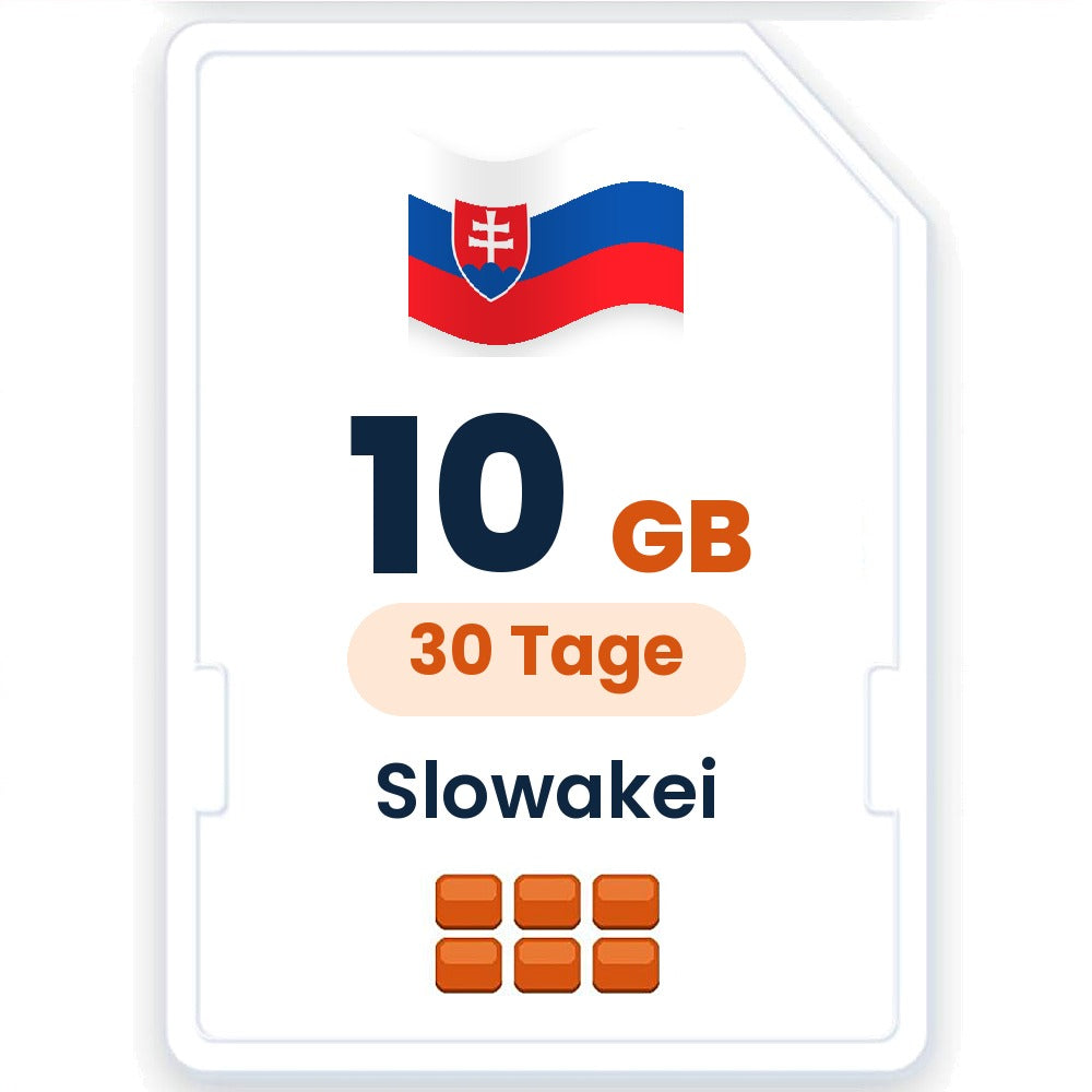 Slowakei eSIM – 10 GB, 30 Tage gültig