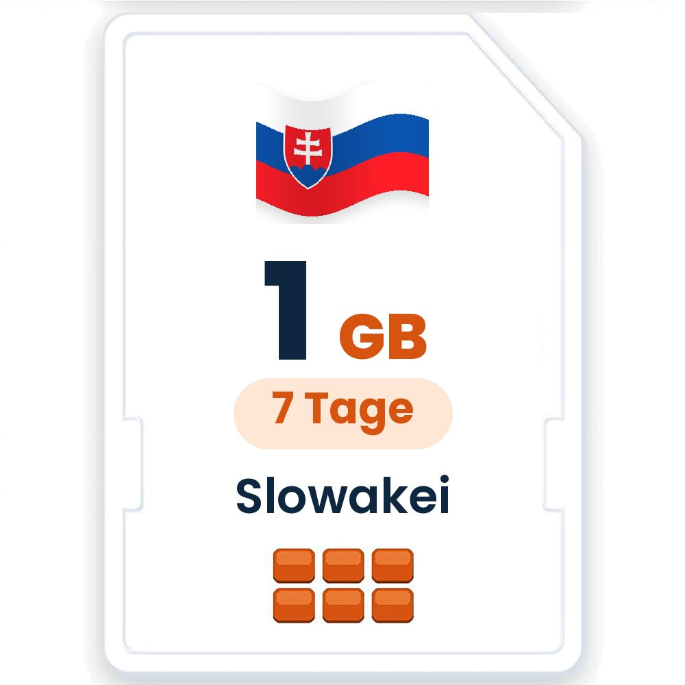 Slowakei eSIM – 1 GB, 7 Tage gültig