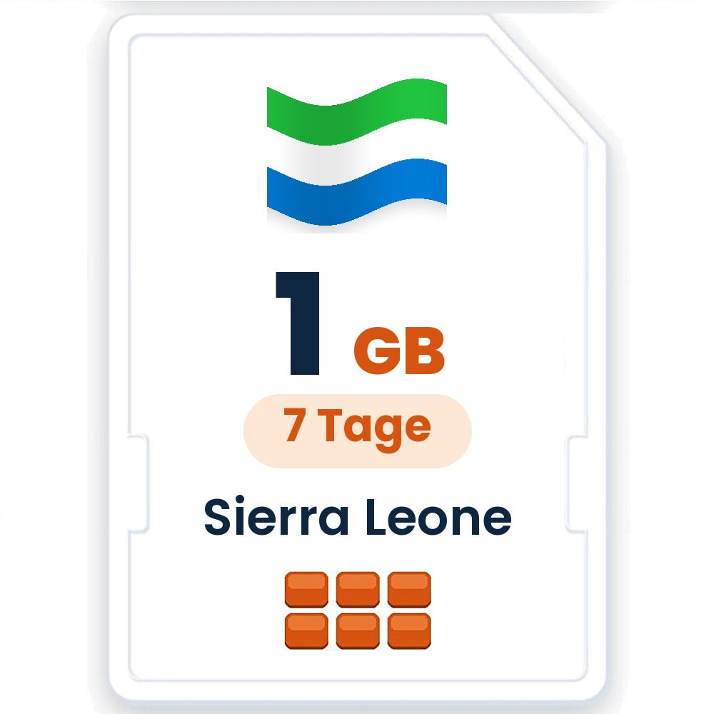 Sierra Leone eSIM – 1 GB, 7 Tage gültig