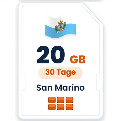 San Marino eSIM – 20 GB, 30 Tage gültig