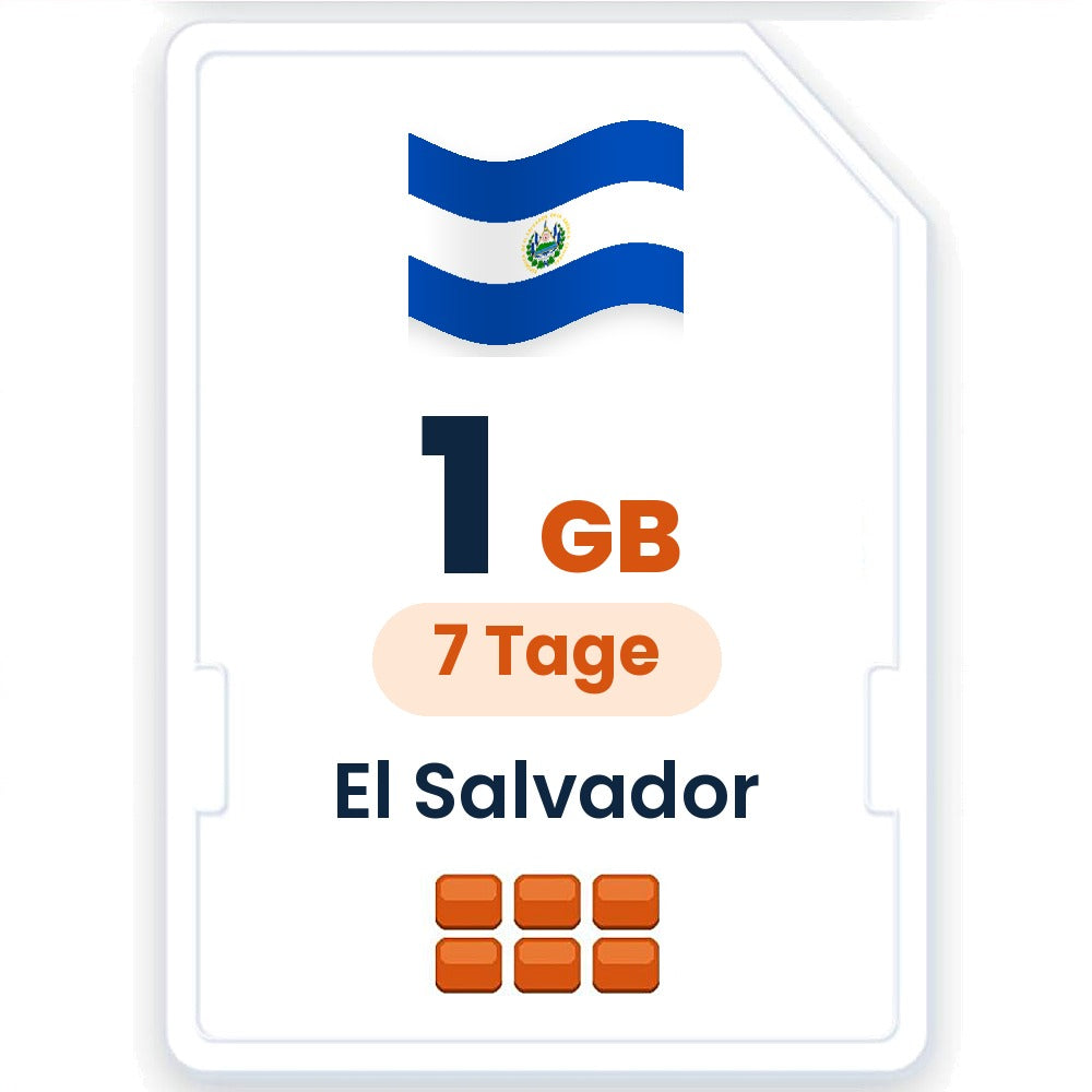 El Salvador eSIM – 1 GB, 7 Tage gültig