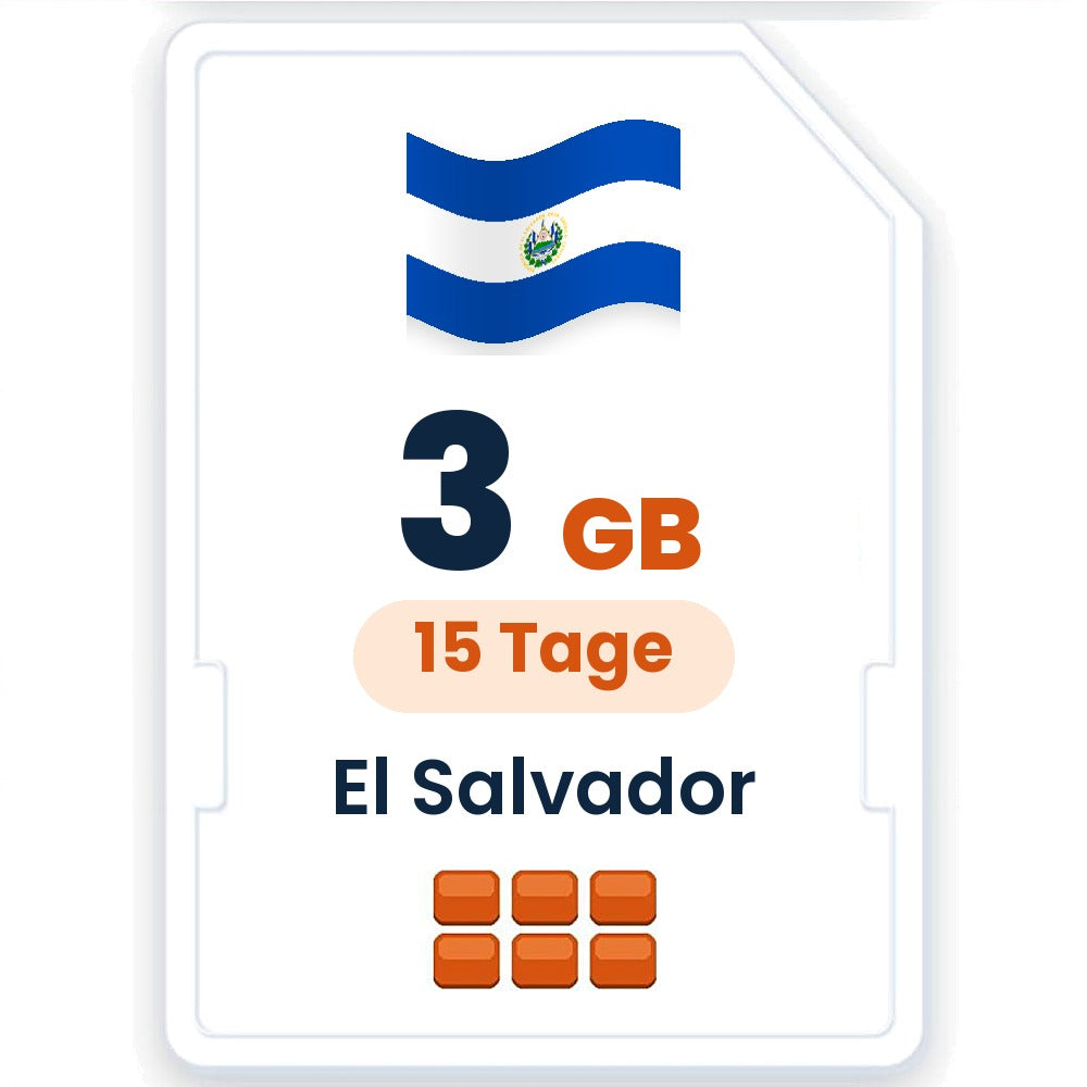El Salvador eSIM – 3 GB, 15 Tage gültig