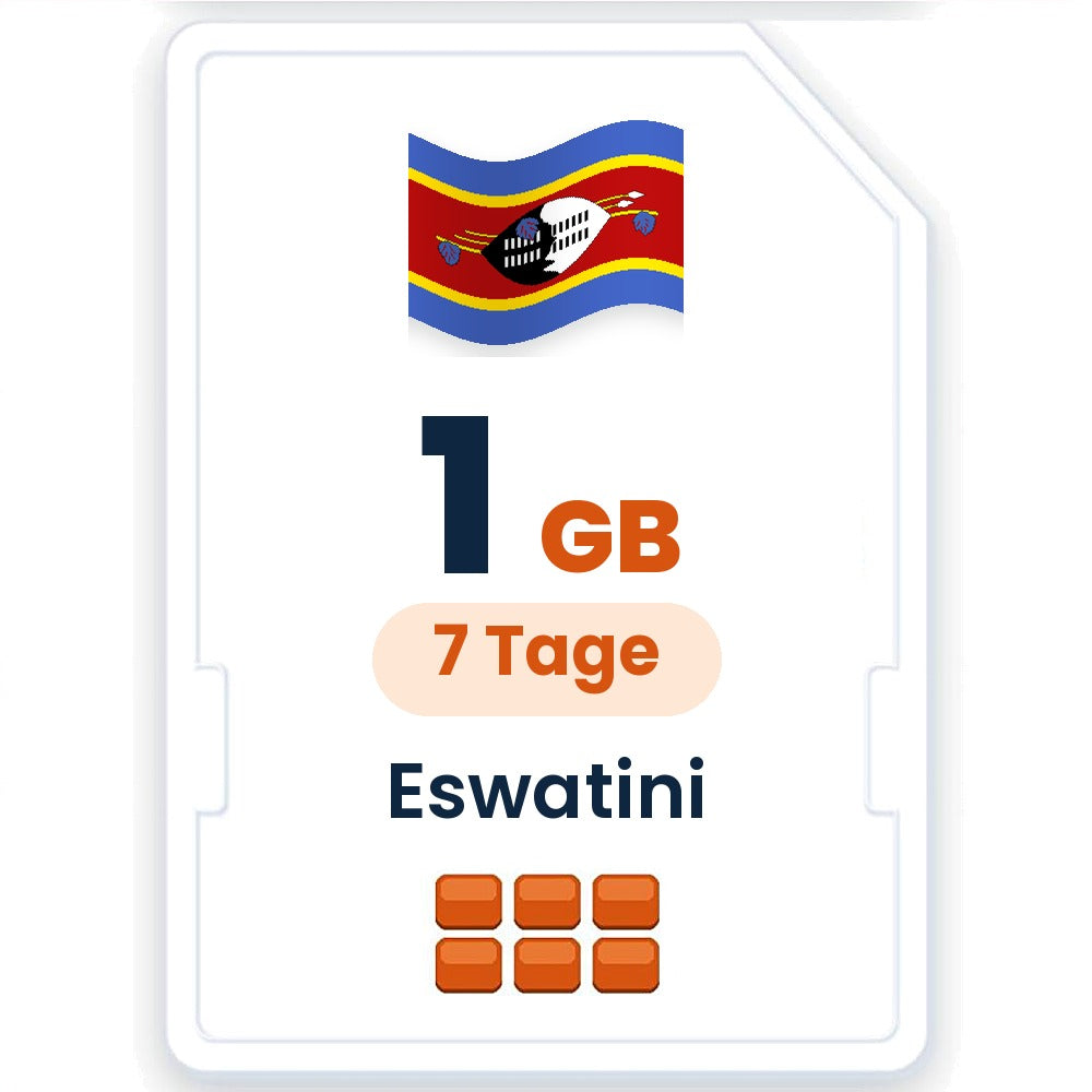 Eswatini eSIM – 1 GB, 7 Tage gültig