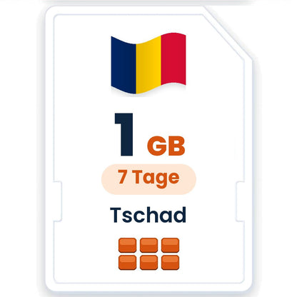 Tschad eSIM – 1 GB, 7 Tage gültig