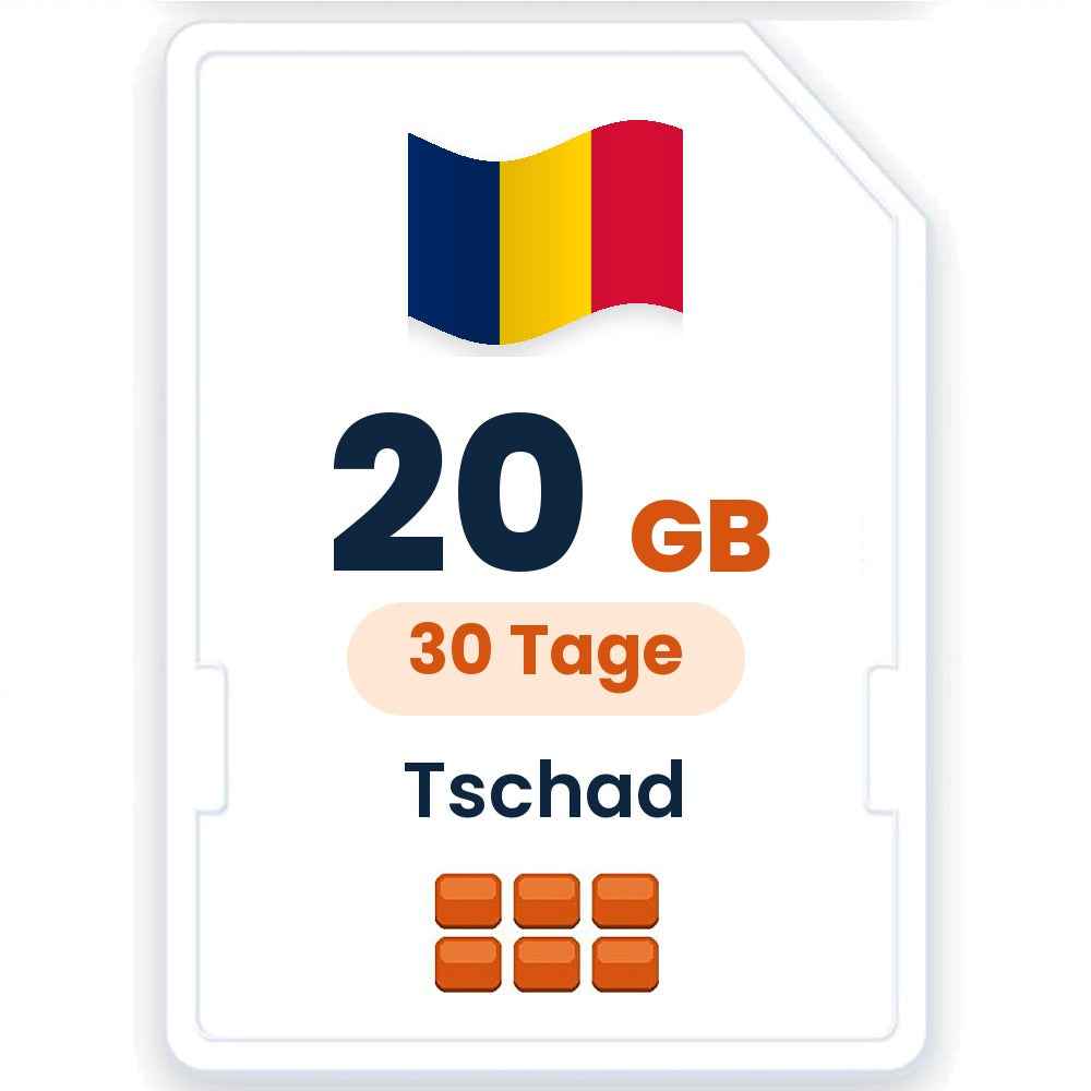 Tschad eSIM – 20 GB, 30 Tage gültig