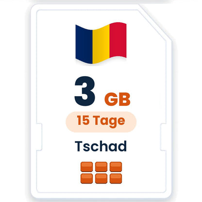 Tschad eSIM – 3 GB, 15 Tage gültig