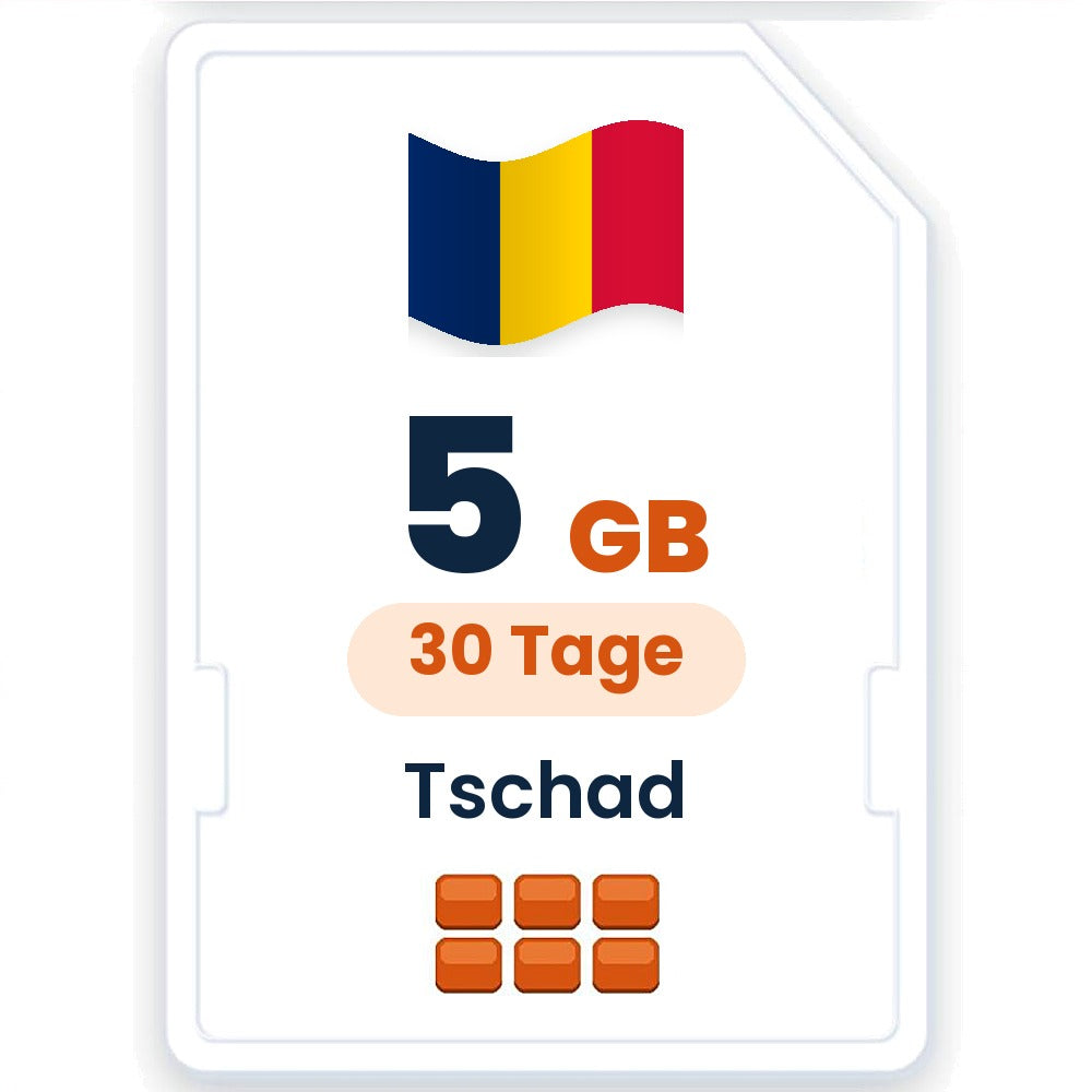 Tschad eSIM – 5 GB, 30 Tage gültig