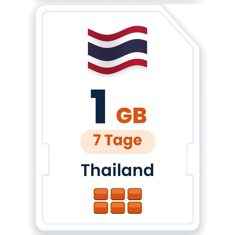 Thailand eSIM – 1 GB, 7 Tage gültig