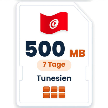 Tunesien eSIM – 500 MB, 7 Tage gültig