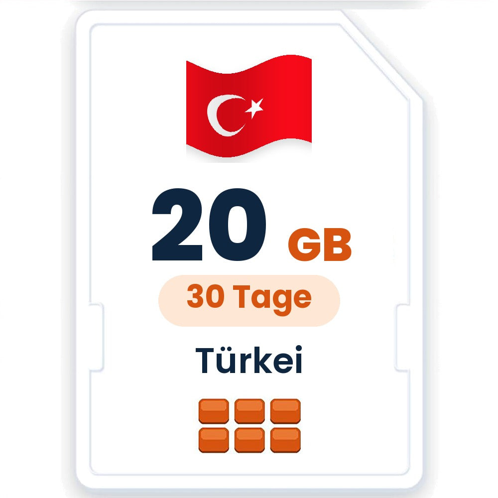 Türkei eSIM – 20 GB, 30 Tage gültig