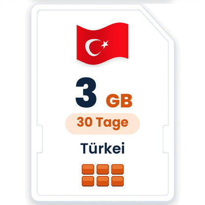 Türkei eSIM – 3 GB, 30 Tage gültig