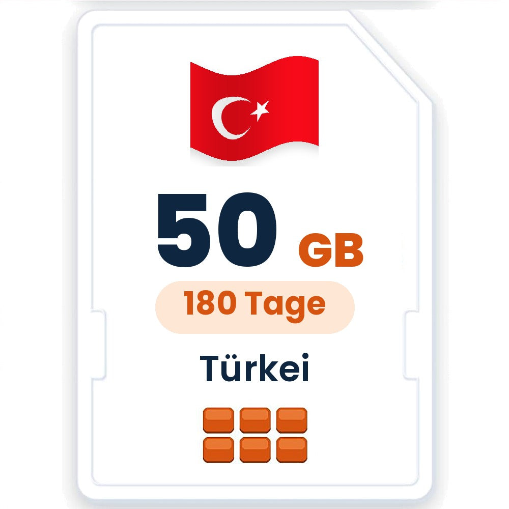 Türkei eSIM – 50 GB, 180 Tage gültig