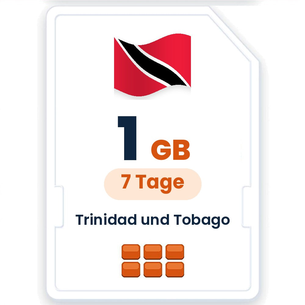 Trinidad und Tobago eSIM – 1 GB, 7 Tage gültig