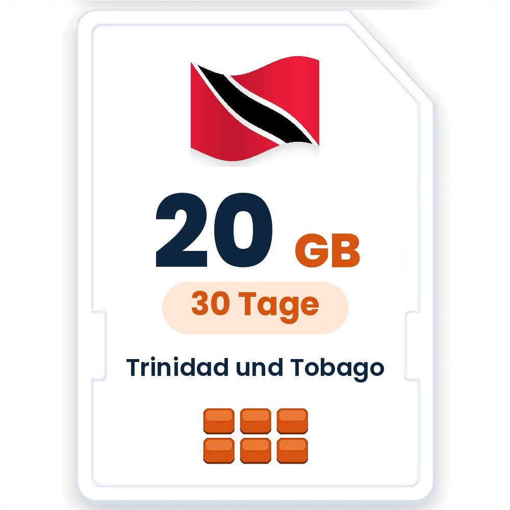 Trinidad und Tobago eSIM – 20 GB, 30 Tage gültig