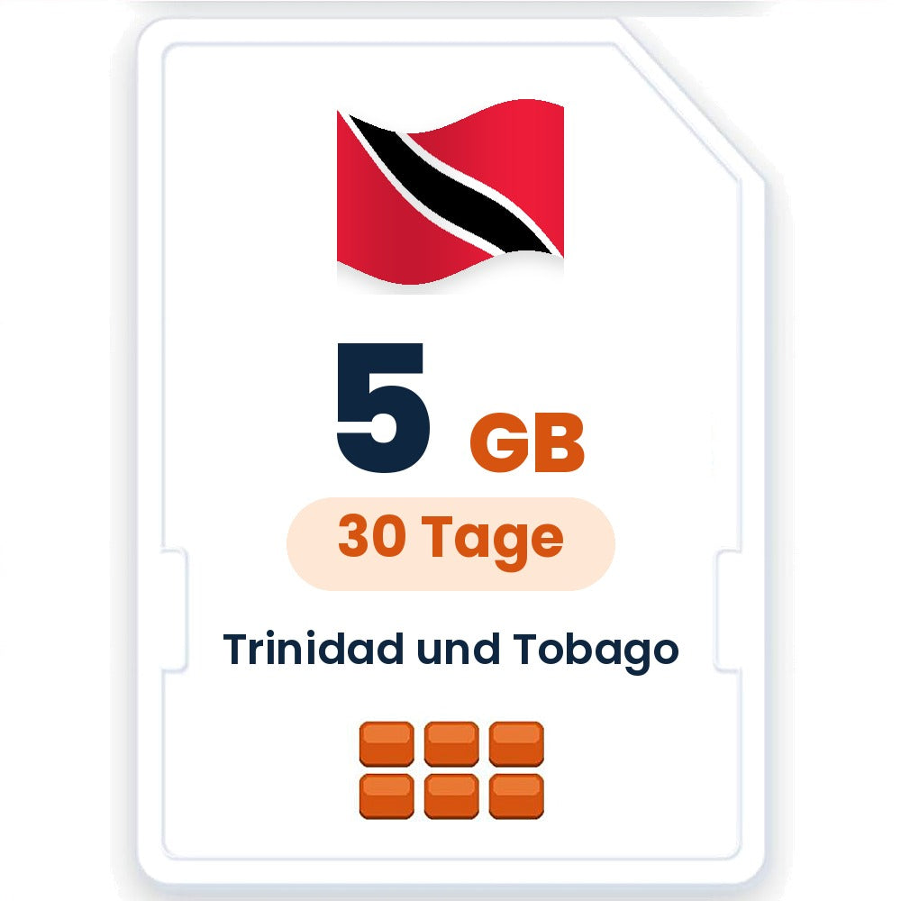 Trinidad und Tobago eSIM – 5 GB, 30 Tage gültig