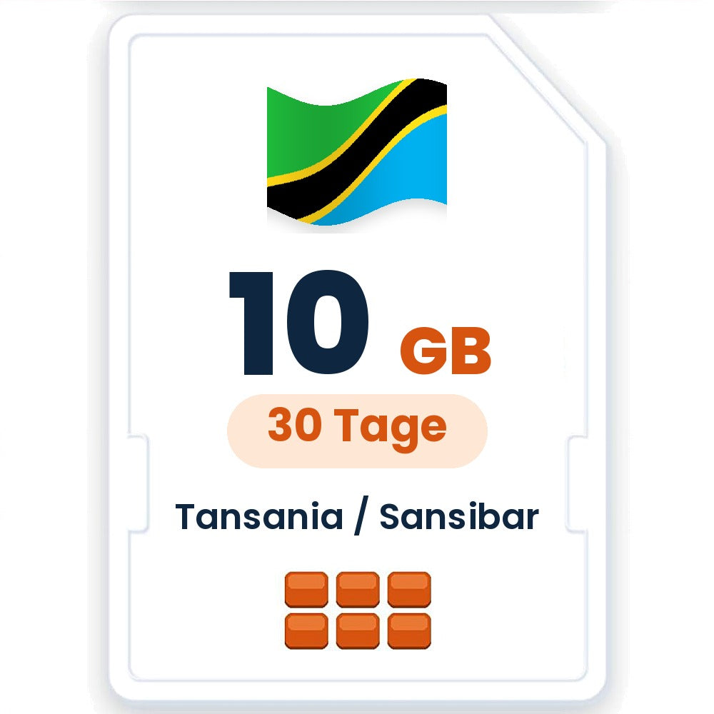 Tansania / Sansibar eSIM – 10 GB, 30 Tage gültig