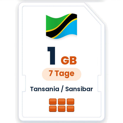 Tansania / Sansibar eSIM – 1 GB, 7 Tage gültig