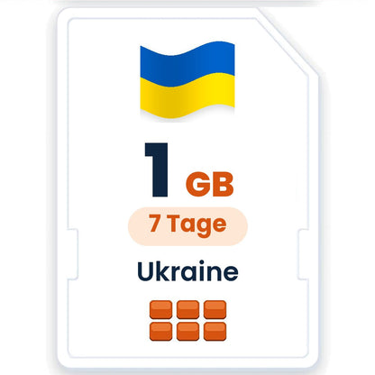 Ukraine eSIM – 1 GB, 7 Tage gültig