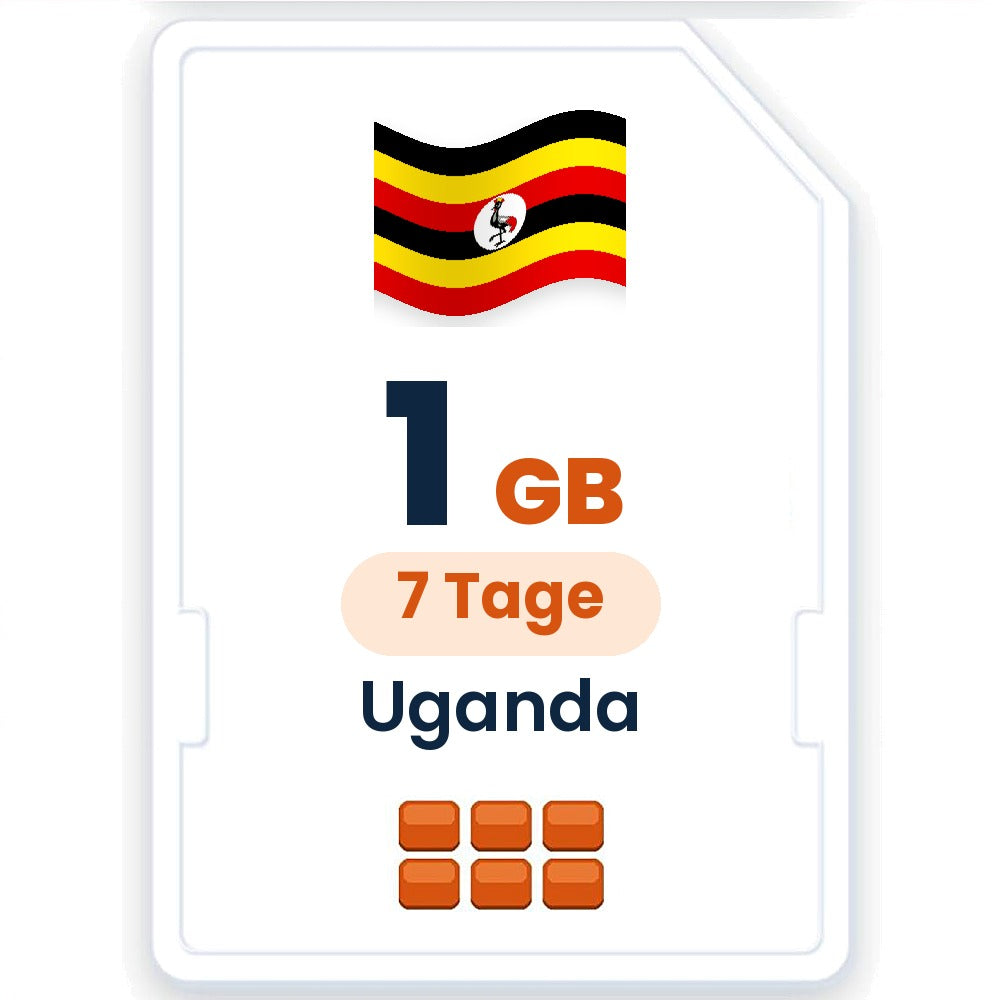 Uganda eSIM – 1 GB, 7 Tage gültig