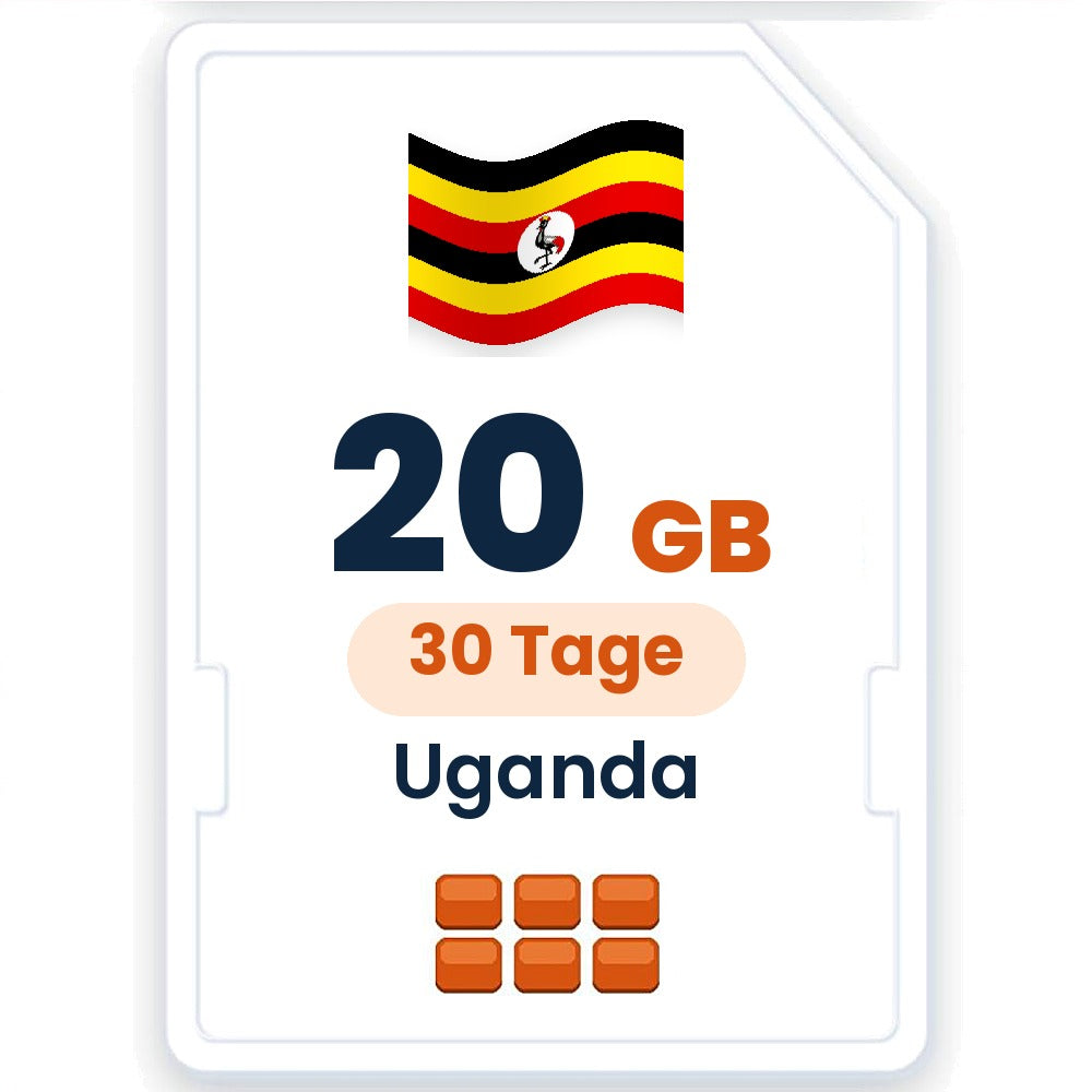 Uganda eSIM – 20 GB, 30 Tage gültig