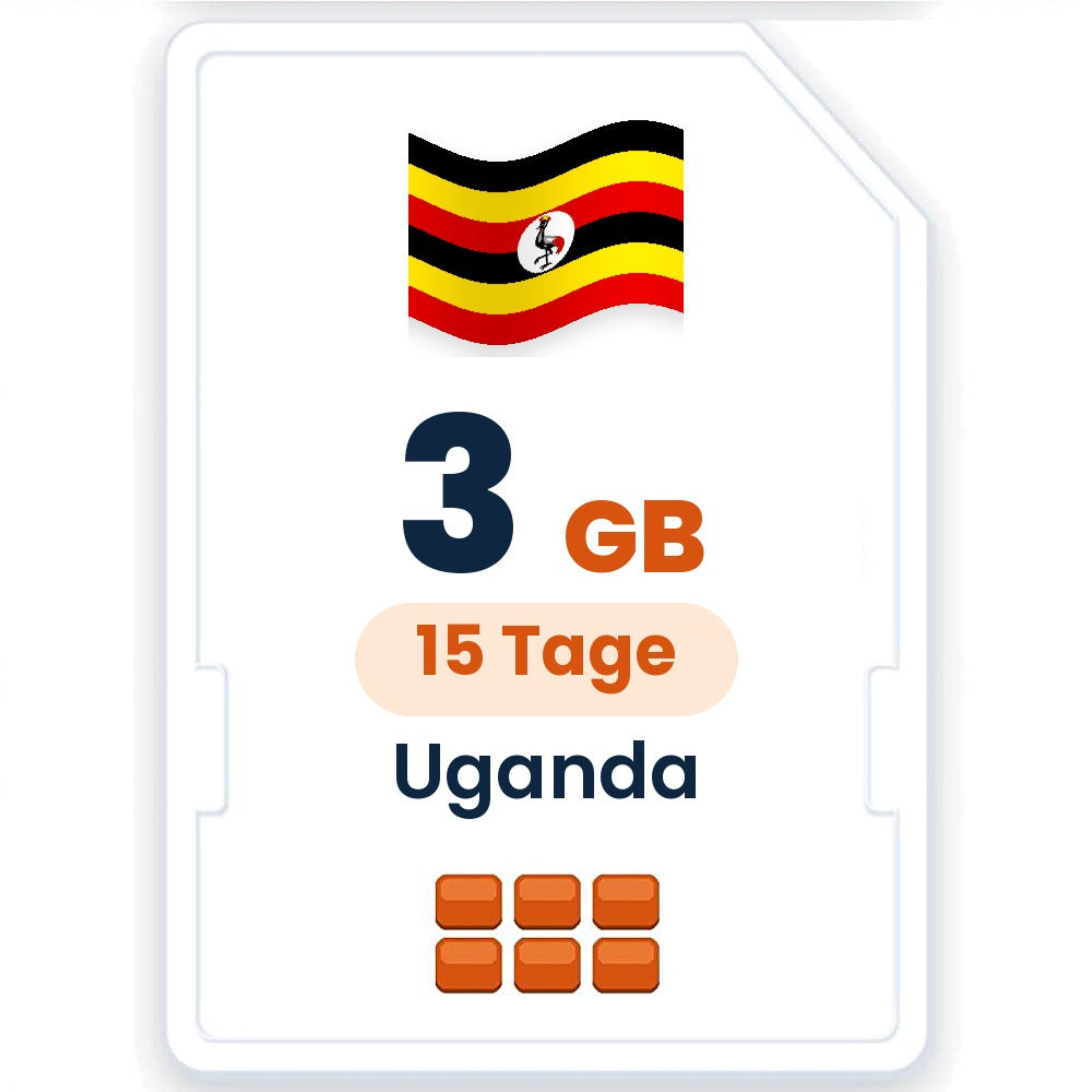 Uganda eSIM – 3 GB, 15 Tage gültig