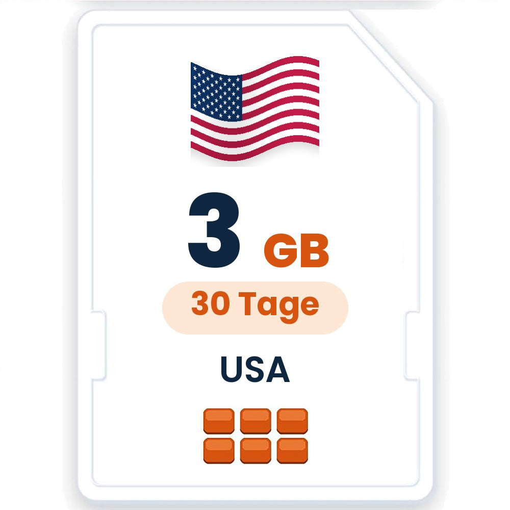 USA eSIM – 3 GB, 30 Tage gültig