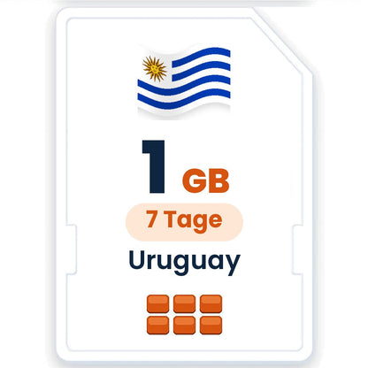 Uruguay eSIM – 1 GB, 7 Tage gültig
