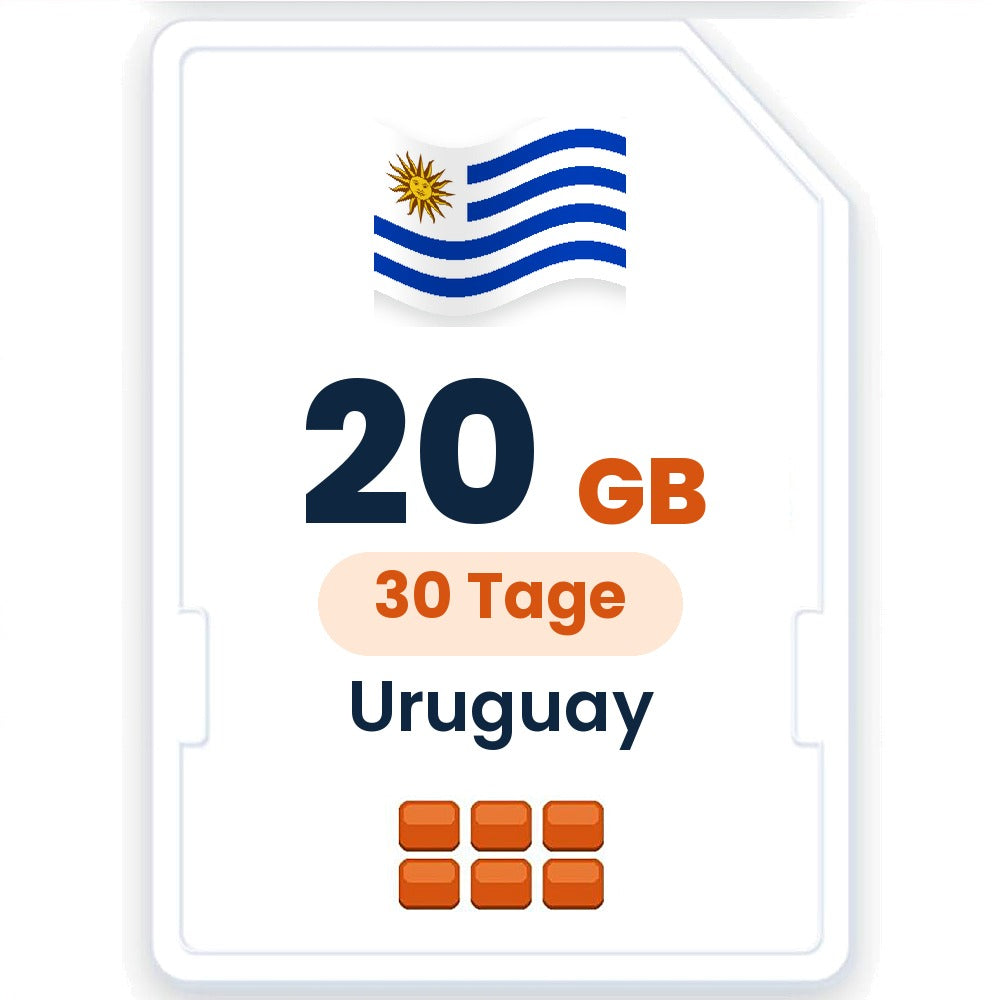 Uruguay eSIM – 20 GB, 30 Tage gültig