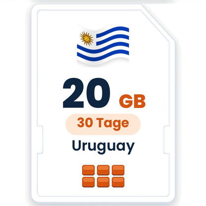 Uruguay eSIM – 20 GB, 30 Tage gültig