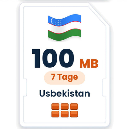 Usbekistan eSIM – 100 MB, 7 Tage gültig