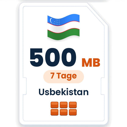 Usbekistan eSIM – 500 MB, 7 Tage gültig