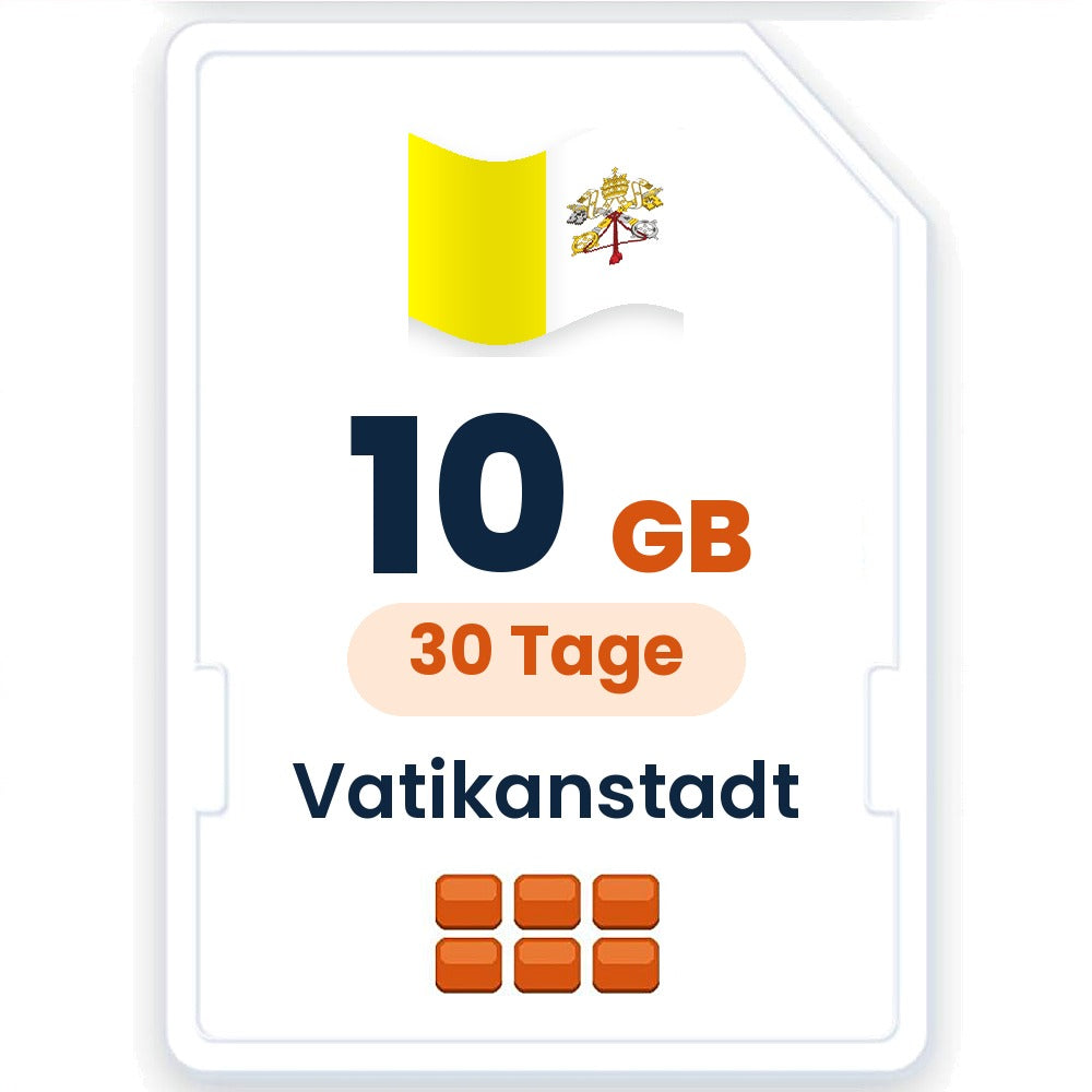 Vatikanstadt eSIM – 10 GB, 30 Tage gültig