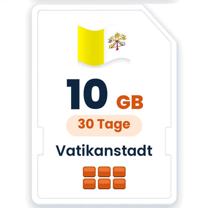 Vatikanstadt eSIM – 10 GB, 30 Tage gültig