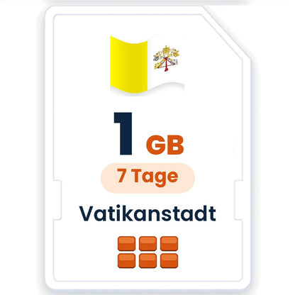 Vatikanstadt eSIM – 1 GB, 7 Tage gültig