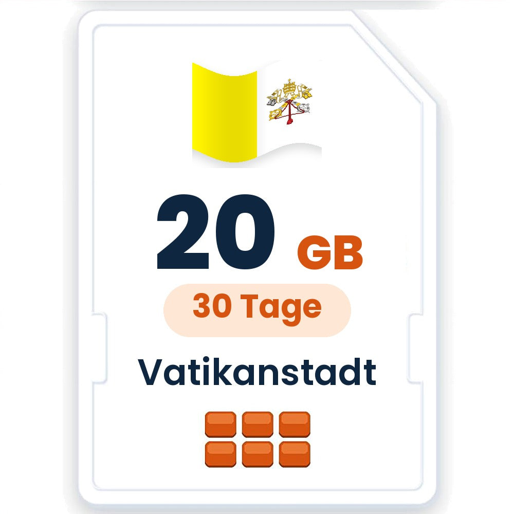 Vatikanstadt eSIM – 20 GB, 30 Tage gültig