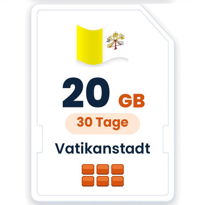 Vatikanstadt eSIM – 20 GB, 30 Tage gültig