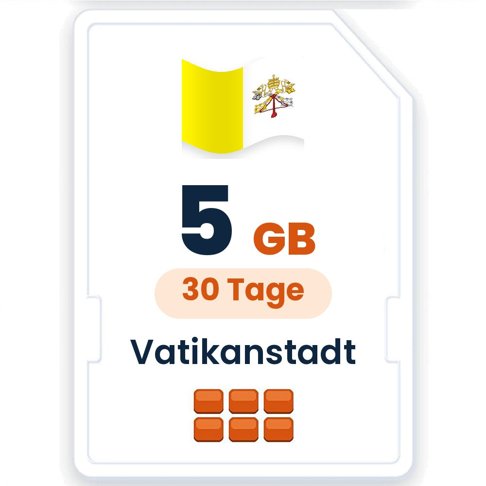 Vatikanstadt eSIM – 5 GB, 30 Tage gültig