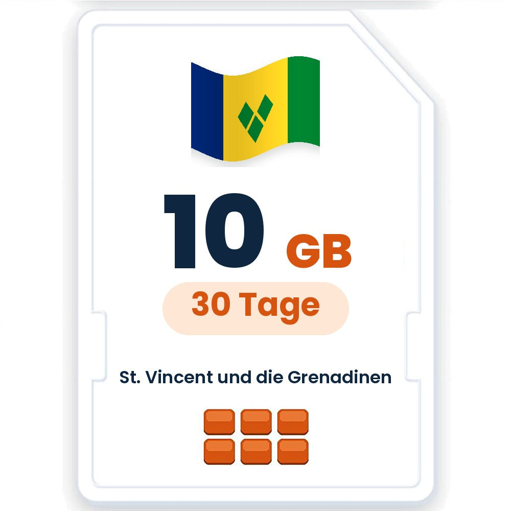 St. Vincent und die Grenadinen eSIM – 10 GB, 30 Tage gültig