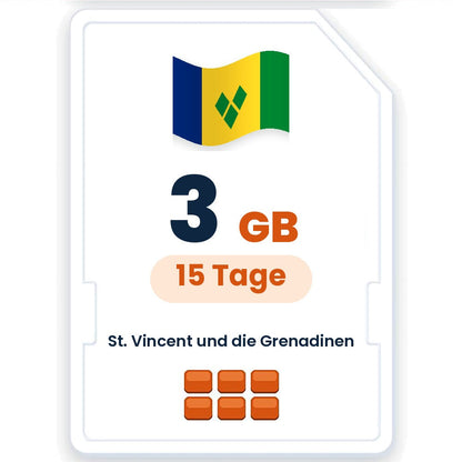 St. Vincent und die Grenadinen eSIM – 3 GB, 15 Tage gültig