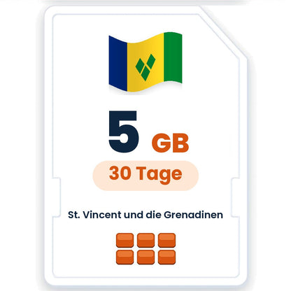 St. Vincent und die Grenadinen eSIM – 5 GB, 30 Tage gültig