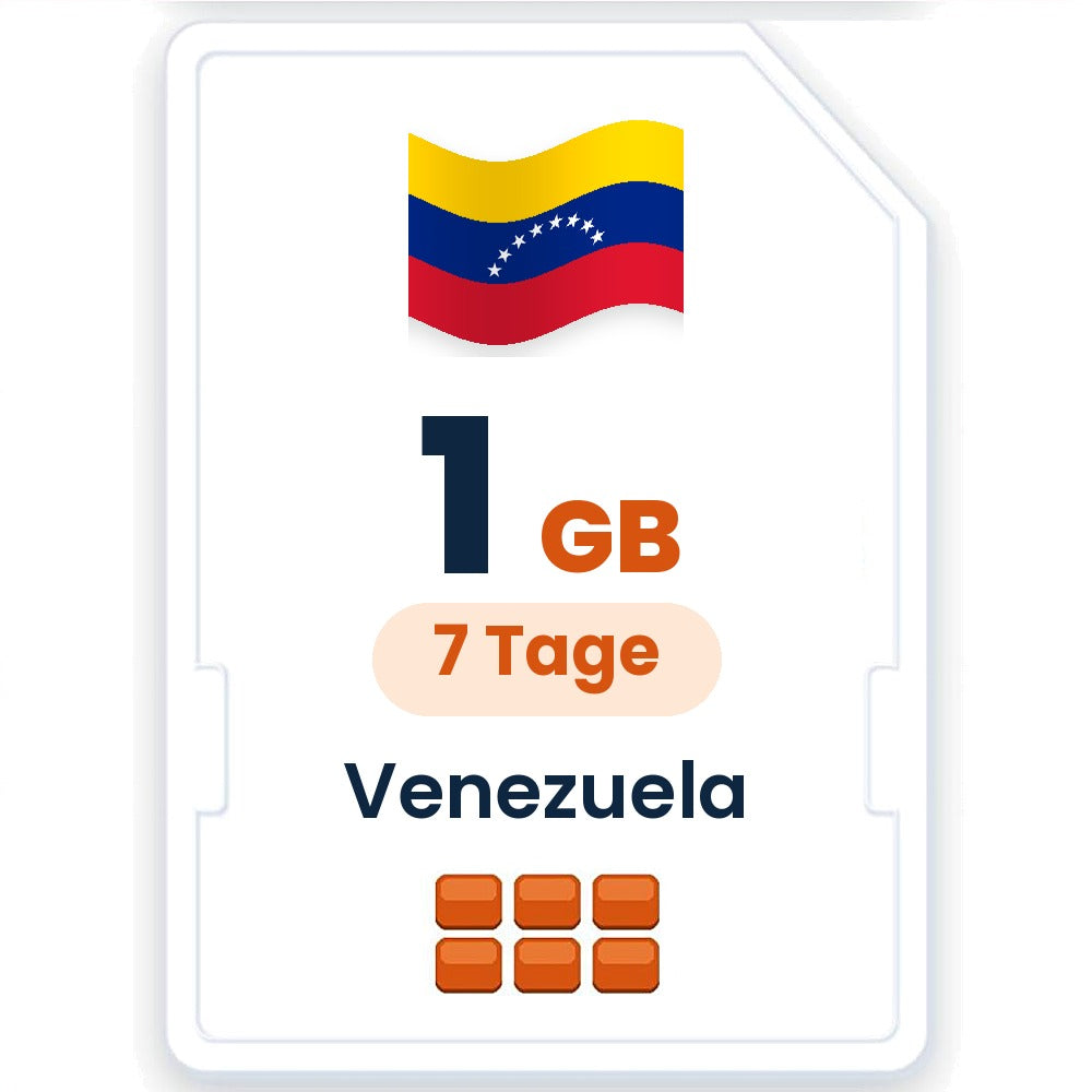 Venezuela eSIM – 1 GB, 7 Tage gültig